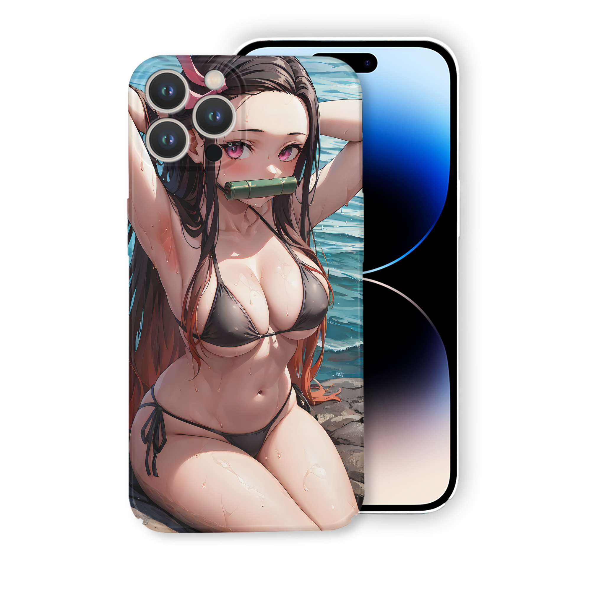 （画像用） 鬼滅の刃（きめつのやいば）竈門 禰󠄀豆子／かまど ねずこ Kamado Nezuko 【iPhone 14シリーズ対応】ハードケース